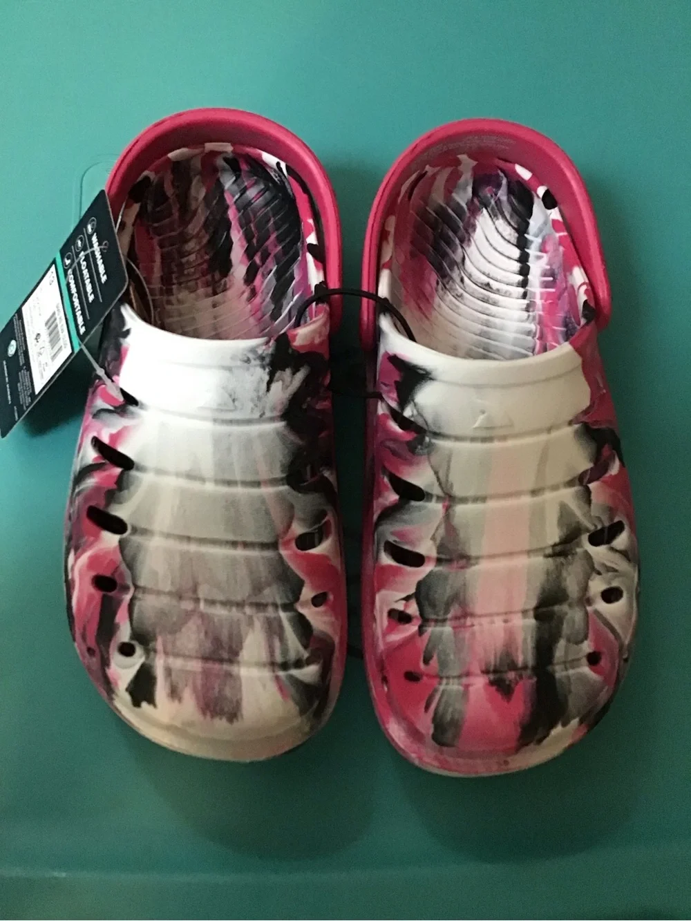 Kids Slip-On Clogs in Pink White and Black - Comfortable Water Shoes size 13